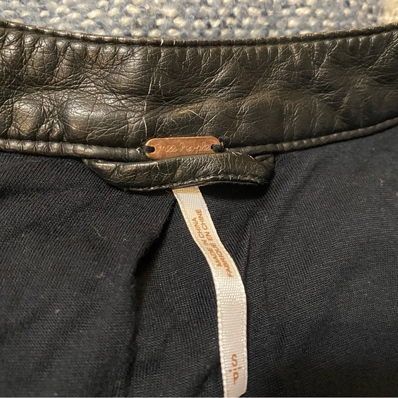 FREE PEOPLE VEGAN LEATHER PLAID MOTO JACKET - Picture 4 of 4